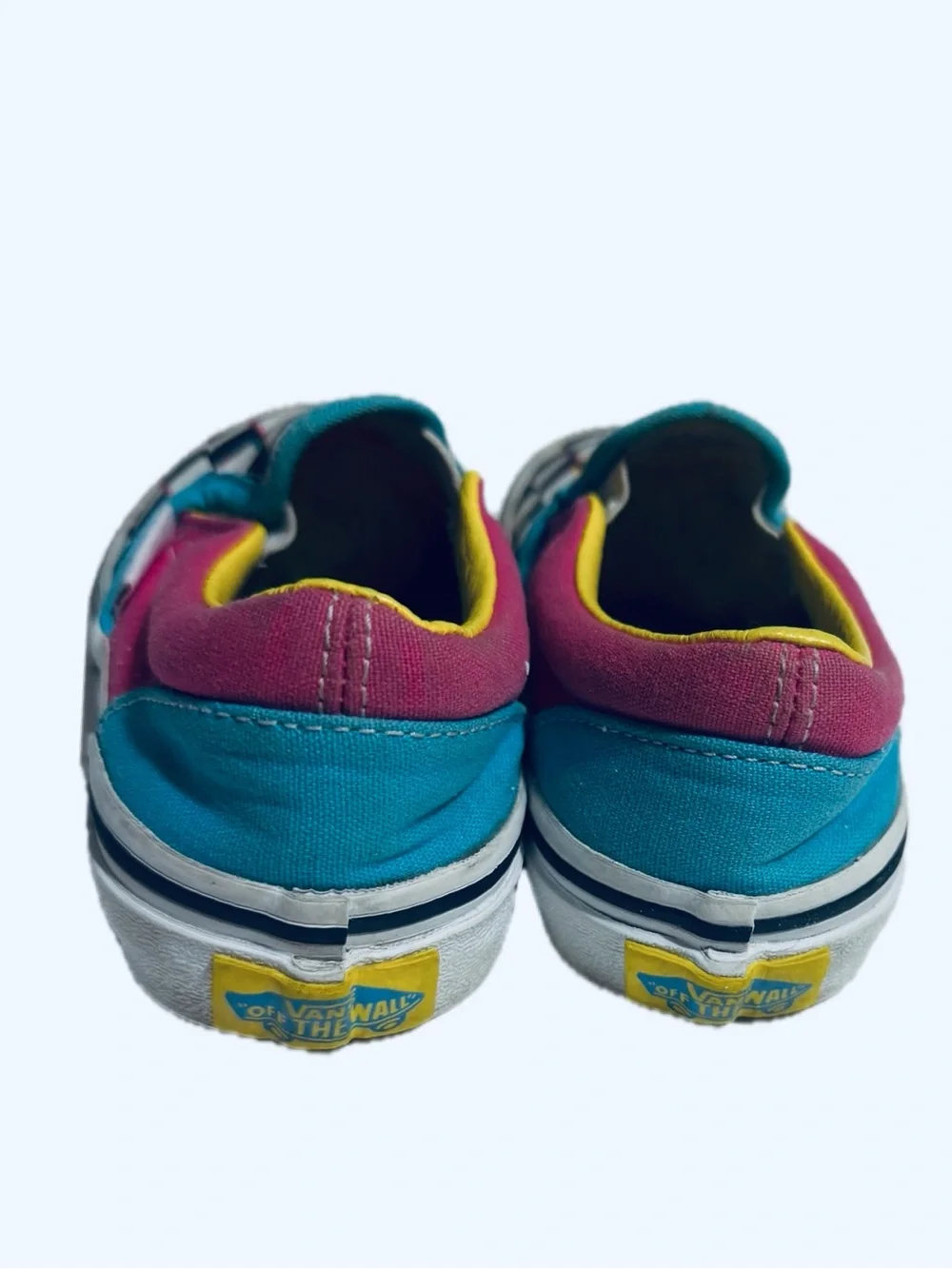 Vans Kids Unisex Girls / Boys Crazy Checked Multi Color Slip Ons Size